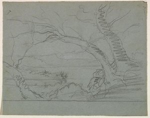 Trees Overlooking A Lake — Thomas Cole, Hudson River School