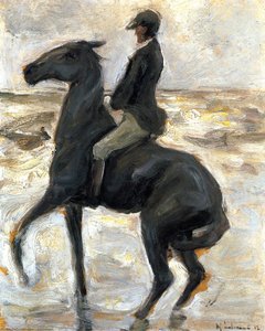Horseback Rider On The Beach, Facing Left — Max Liebermann