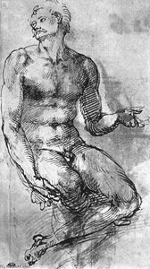 Nude Man From The Front — Michelangelo Buonarroti, High Renaissance