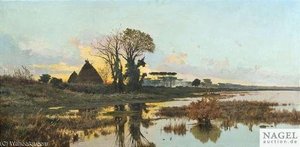 Campagna Landscape At Evening Light — Pietro Barucci