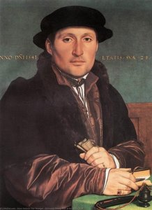 Unknown Young Man At His Office Desk — Hans Holbein The Younger