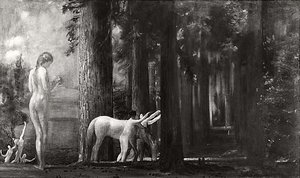 The Edge Of The Redwood Forest, (painting) — Arthur B. Davies, Symbolism