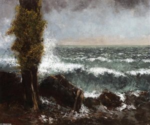 Seascape, The Poplar — Gustave Courbet, Realism