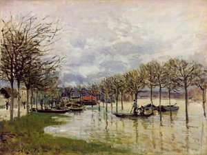The Flood On The Road To Saint-germain — Alfred Sisley