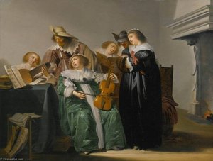 Elegant Company Making Music — Pieter Jacobsz Codde