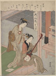Combing His Hair — Suzuki Harunobu