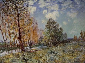 By The River — Alfred Sisley, Impressionist Landscape
