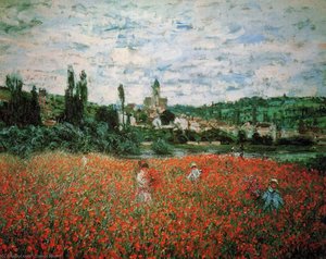 Poppy Field Near Vetheuil — Claude Monet