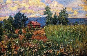 Landscape With A Pink House — David Davidovich Burliuk