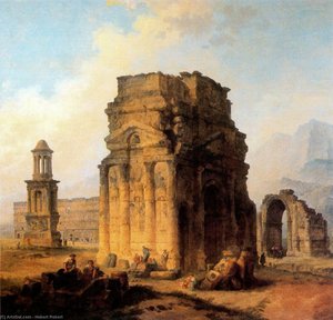 Triumphal Arch And Amphitheater At Orange — Hubert Robert