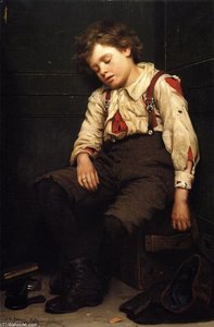 Tuckered Out — John George Brown, Genre Painting