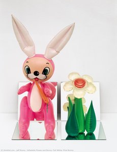Inflatable Flower And Bunny (tall White, Pink Bunny) — Jeff Koons