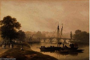 Figures Before Richmond Bridge — Francis Nicholson