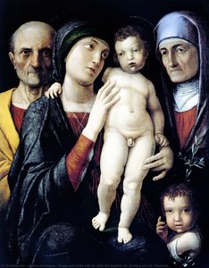 Virgin And Child With St. John The Baptist, St. Zachary And St. Elizabeth — Andrea Mantegna