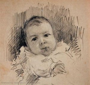 Portrait Of A Baby — Adolph Von Menzel
