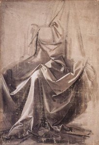 Drapery For A Seated Figure — Leonardo Da Vinci, High Renaissance