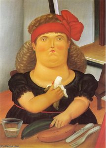 Femme Mangeant Une Bannane — Fernando Botero