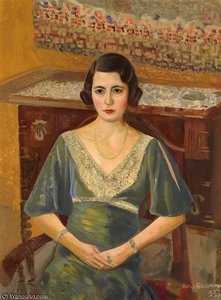 Lady In A Green Dress — Boris Dmitrievich Grigoriev