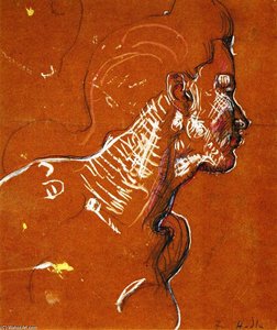 Woman's Head, Looking Right — Ferdinand Hodler