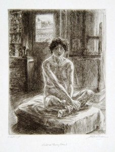 Nude On Posing Stand — John French Sloan
