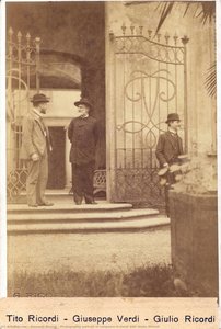 Photography Portrait Of Composer G.verdi With Giulio Ricordi — Giovanni Ricordi