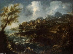 The Seashore — Alessandro Magnasco, Baroque