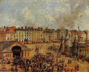The Fishmarket, Dieppe 2 — Camille Pissarro, Impressionism