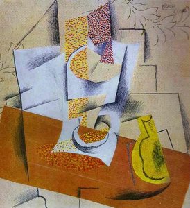 Composition. Bowl Of Fruit And Sliced Pear — Pablo Picasso