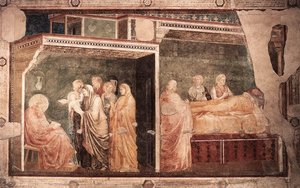 Scenes From The Life Of St John The Baptist: 2. Birth And Naming Of The Baptist (peruzzi Chapel, Santa Croce, Florence) — Giotto Di Bondone