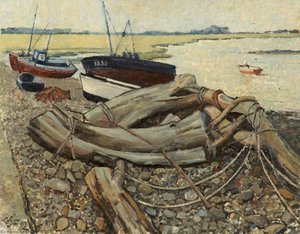 Driftwood And Boats, Sunderland Point — Geoffrey Scowcroft Fletcher