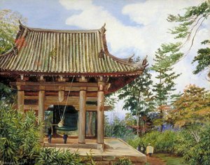 Temple Over The Great Bell Of Chion In, Kioto, Japan — Marianne North