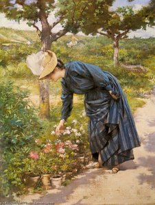 Lady In A Garden — Victor Gabriel Gilbert