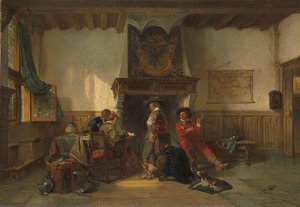 Soldiers In A Guardsroom, Herman Frederik Carel Ten Kate, 1865 - 1867 — Herman Frederik Carel Ten Kate, Realism