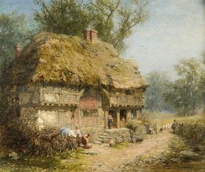 Near Stratford-upon-avon — James John Hill, Victorian Genre Painting