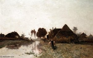 A Dutch River Village — Paul Joseph Constantine Gabriel