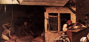 Netherlandish Proverbs (detail) — Pieter Bruegel The Elder