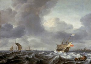 Shipping In A Choppy Sea — Ludolf Backhuysen I