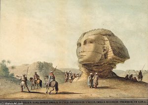 Veduta Della Testa Colossale Della Sfinge Situata In Faccia Dalle Seconda Piramide Di Giza — Luigi Mayer