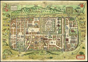 Map Of Jerusalem — Christian Kruik Van Adrichem, Christianus Crucius Adrichomius, Renaissance Cartography