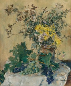 Nature Morte Aux Fleurs Et Aux Raisins — Jean-françois Raffaelli