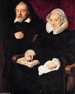 Portrait Of Elisabeth Mertens And Her Late Husband — Cornelis De Vos