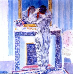 Blue Interior, Giverny (the Red Ribbon) - — Frederick Carl Frieseke
