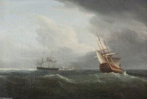 Ships At Sea — Thomas Whitcombe