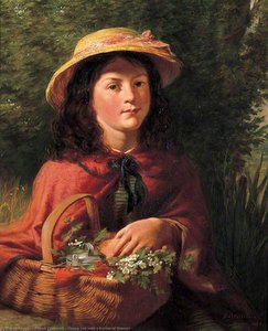 Young Girl With A Basket Of Flowers — Robert Collinson