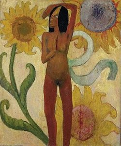 Caribbean Woman, Or Female Nude With Sunflowers — Eugène Henri Paul Gauguin, Post-impressionism