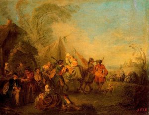 Soldiers Setting Out From The Étape — Jean-baptiste Pater