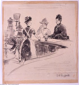 Women At The Counter — Jean-françois Raffaelli