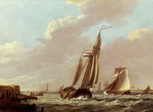 Shipping In A Choppy Estuary — Johannes Hermann Barend Koekkoek