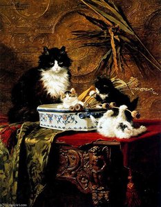 Petits Vauriens Sun — Henriette Ronner Knip, Academic Realism