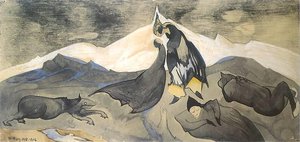 Kiss of the Mongol prince in an ice desert